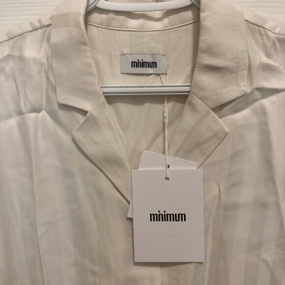 NWT Women's Ailas Short Sleeved Shirt In Coco Milk by Minimum, size L - Picture 2 of 7